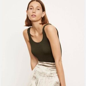 Vince textured scoop neck bodysuit